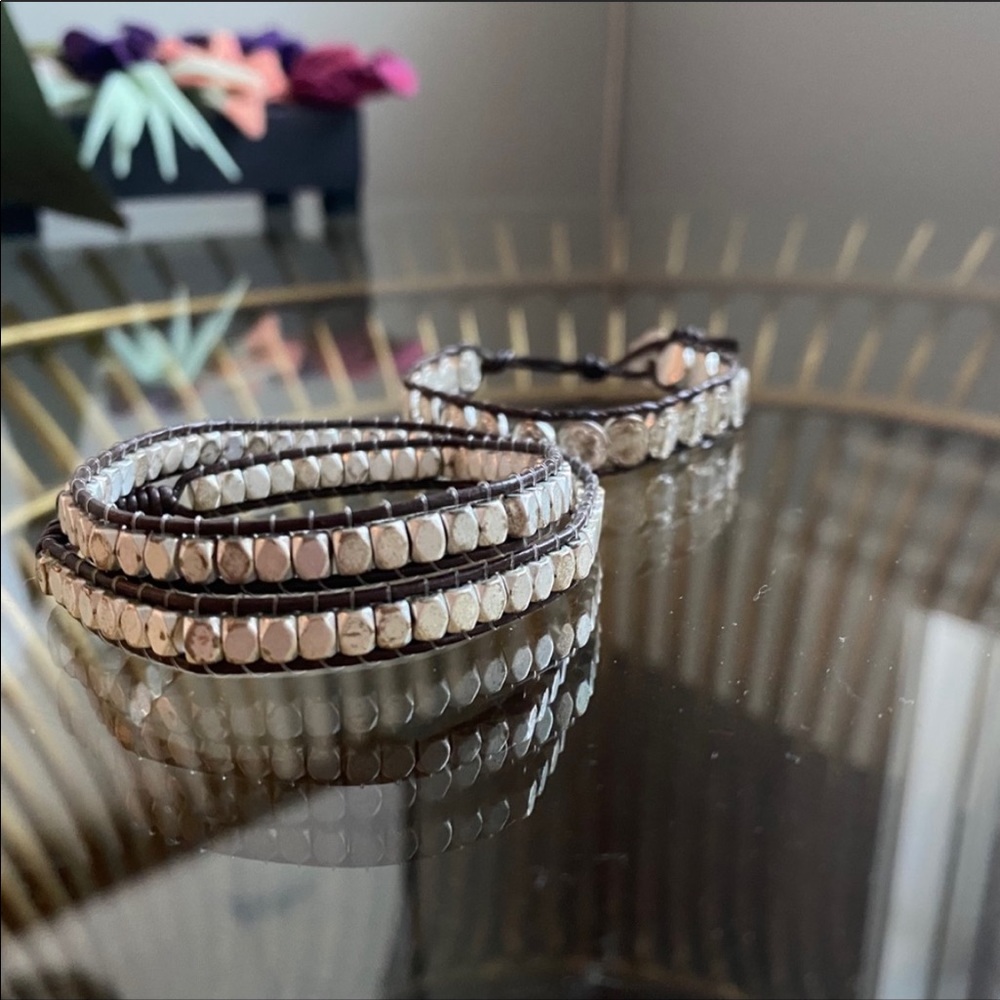Bundle 2 Leather And Silver Bracelets - image 1